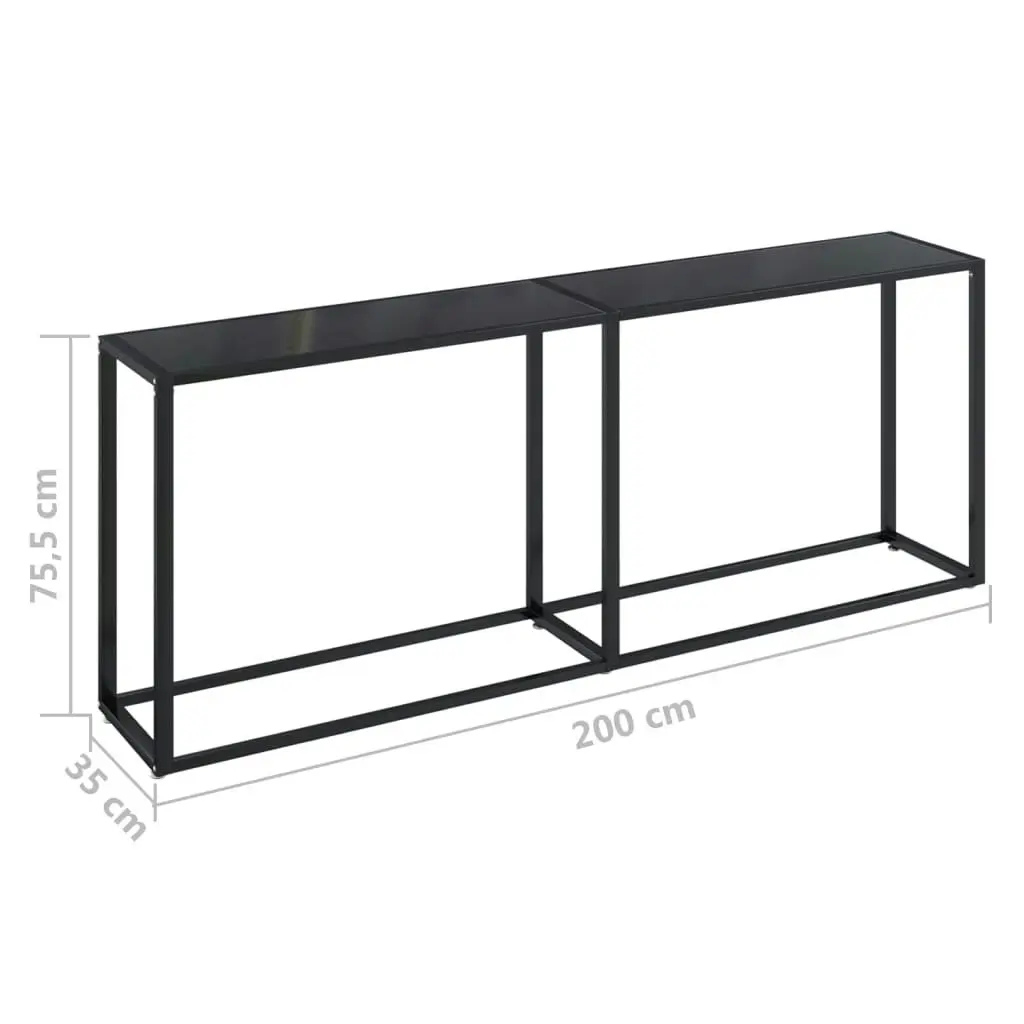 Console Table Black 200x35x75.5cm Tempered Glass 331687