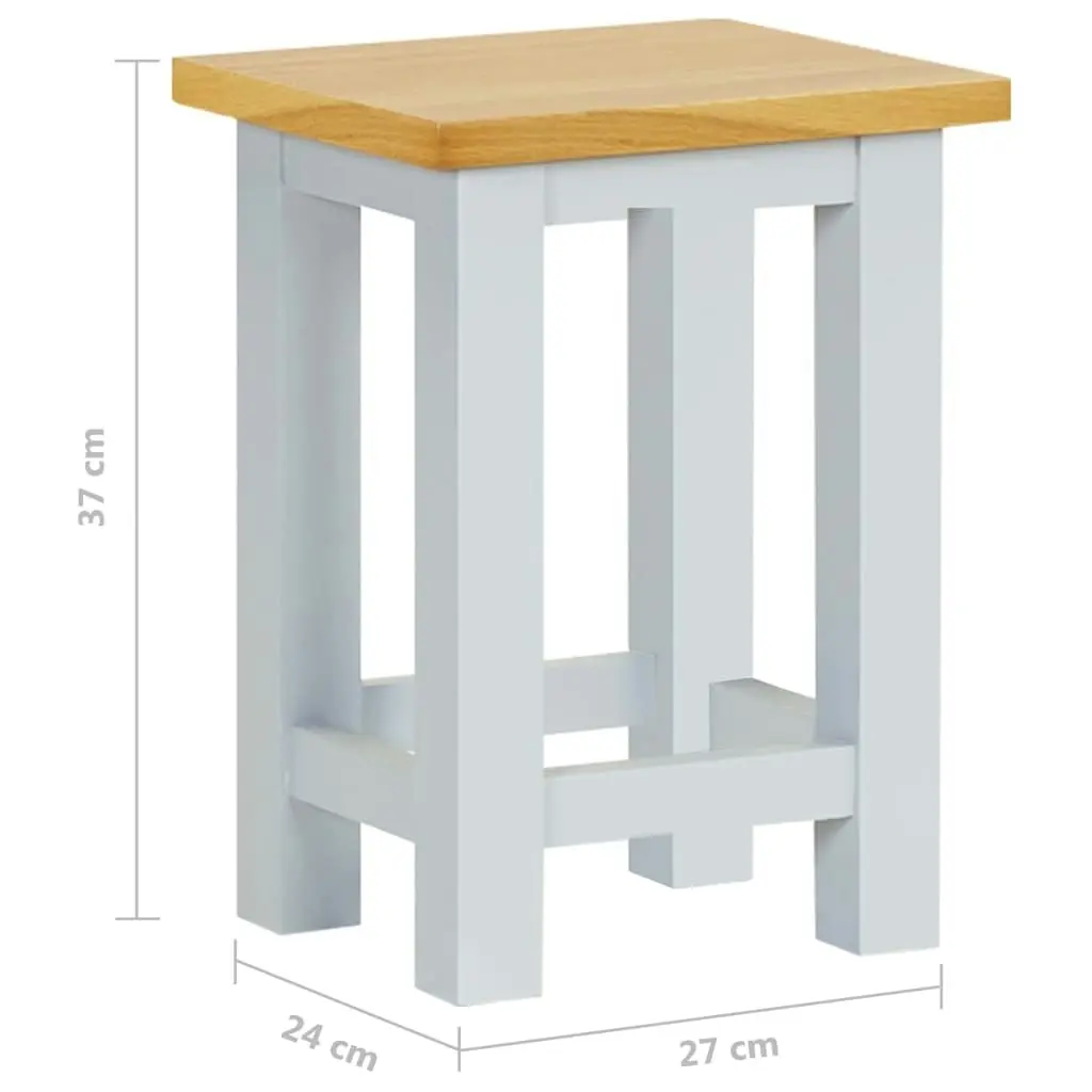 End Table 27x24x37 cm Solid Oak Wood 288625