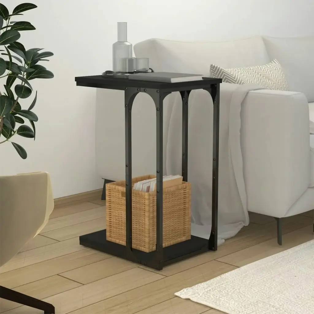 Side Table Black 40x30x60 cm Engineered Wood 825817