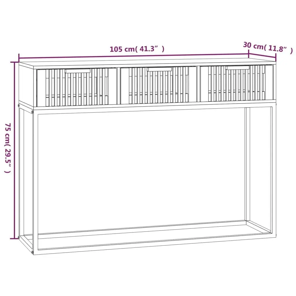 Console Table 105x30x75 cm Engineered Wood and Iron 352108