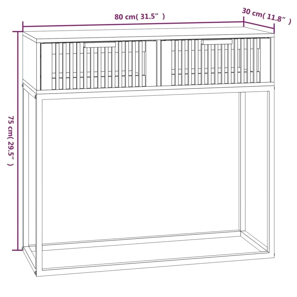 Console Table 80x30x75 cm Engineered Wood and Iron 352105