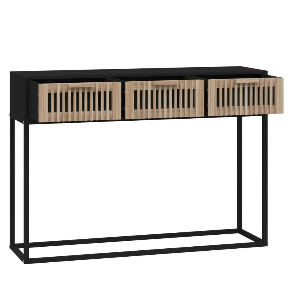 Console Table Black 105x30x75 cm Engineered Wood and Iron 352107