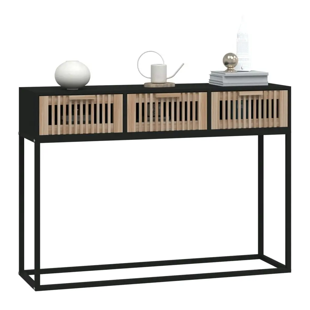 Console Table Black 105x30x75 cm Engineered Wood and Iron 352107