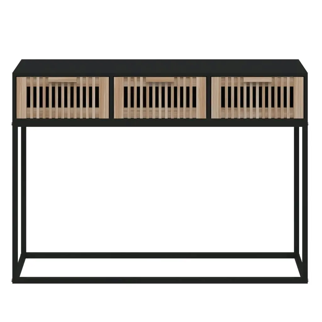 Console Table Black 105x30x75 cm Engineered Wood and Iron 352107