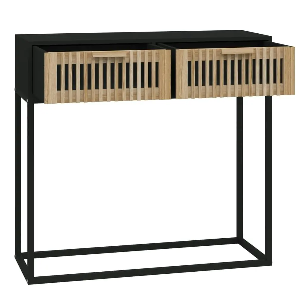 Console Table Black 80x30x75 cm Engineered Wood and Iron 352104