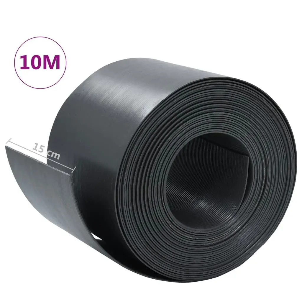 Garden Edging Grey 10 m 15 cm PE 48624