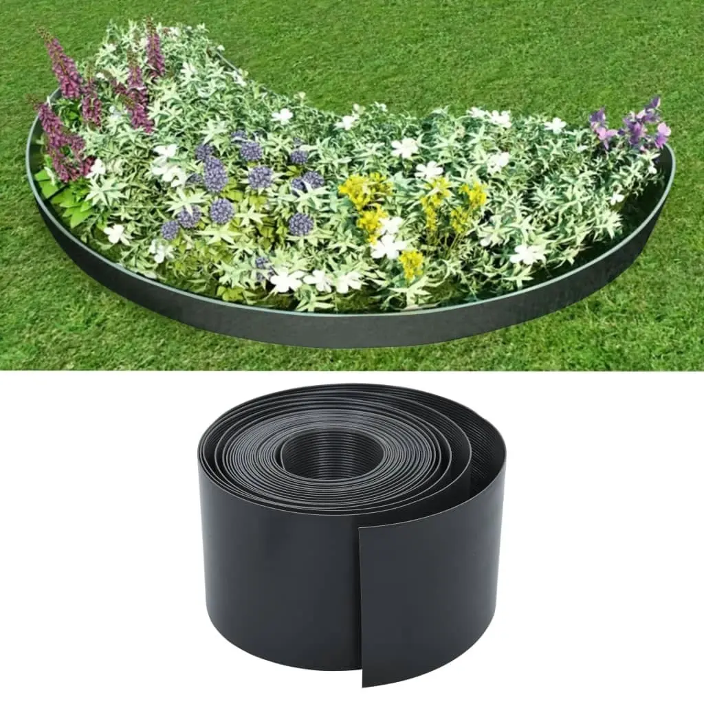 Garden Edging Grey 10 m 15 cm PE 48624