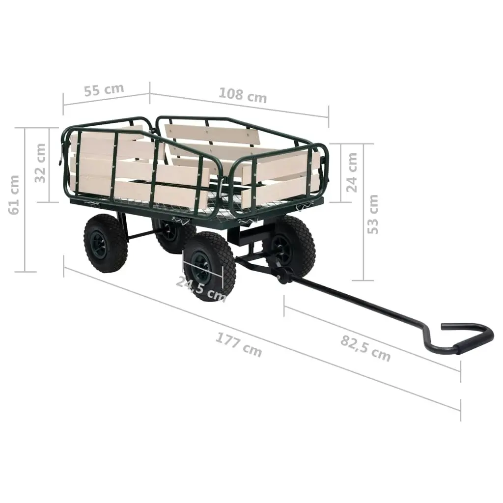 Garden Hand Trolley Metal and Wood 250 kg 92593