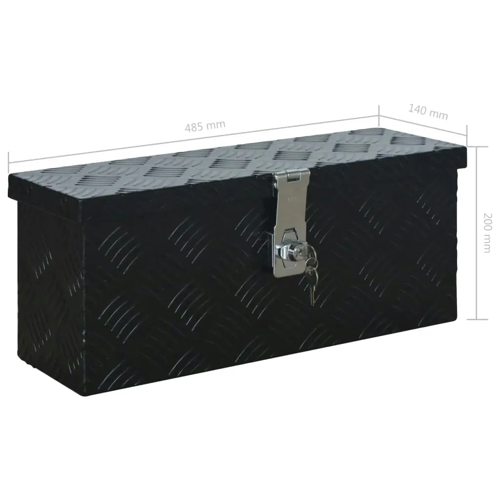 Aluminium Box 485x140x200 mm Black 144845