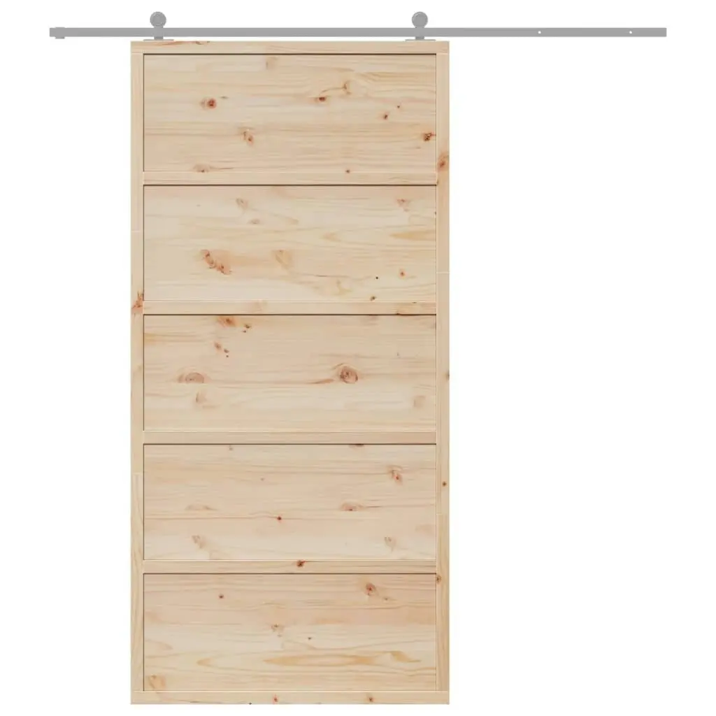 Barn Door 100x208 cm Solid Wood Pine 850629