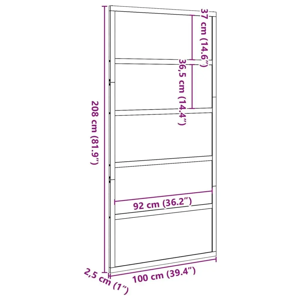 Barn Door 100x208 cm Solid Wood Pine 850629