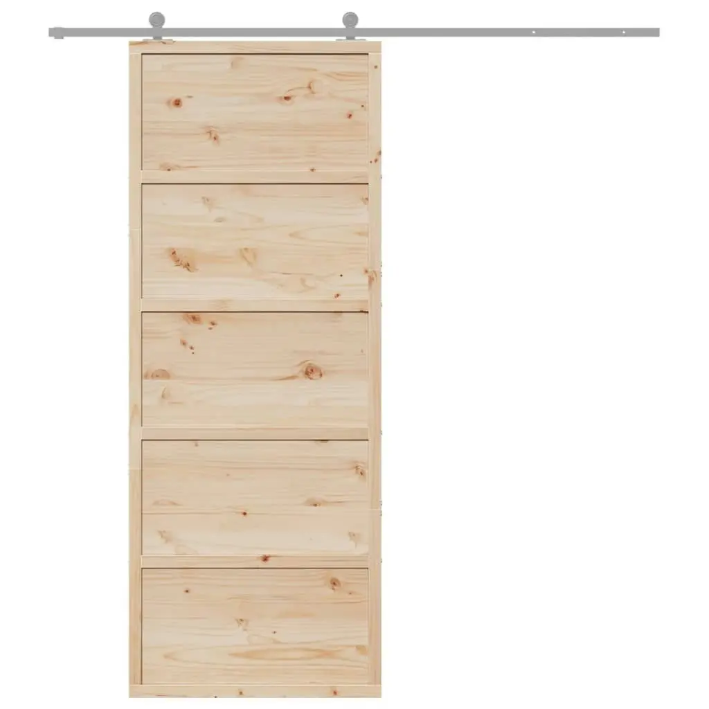 Barn Door 80x208 cm Solid Wood Pine 850635