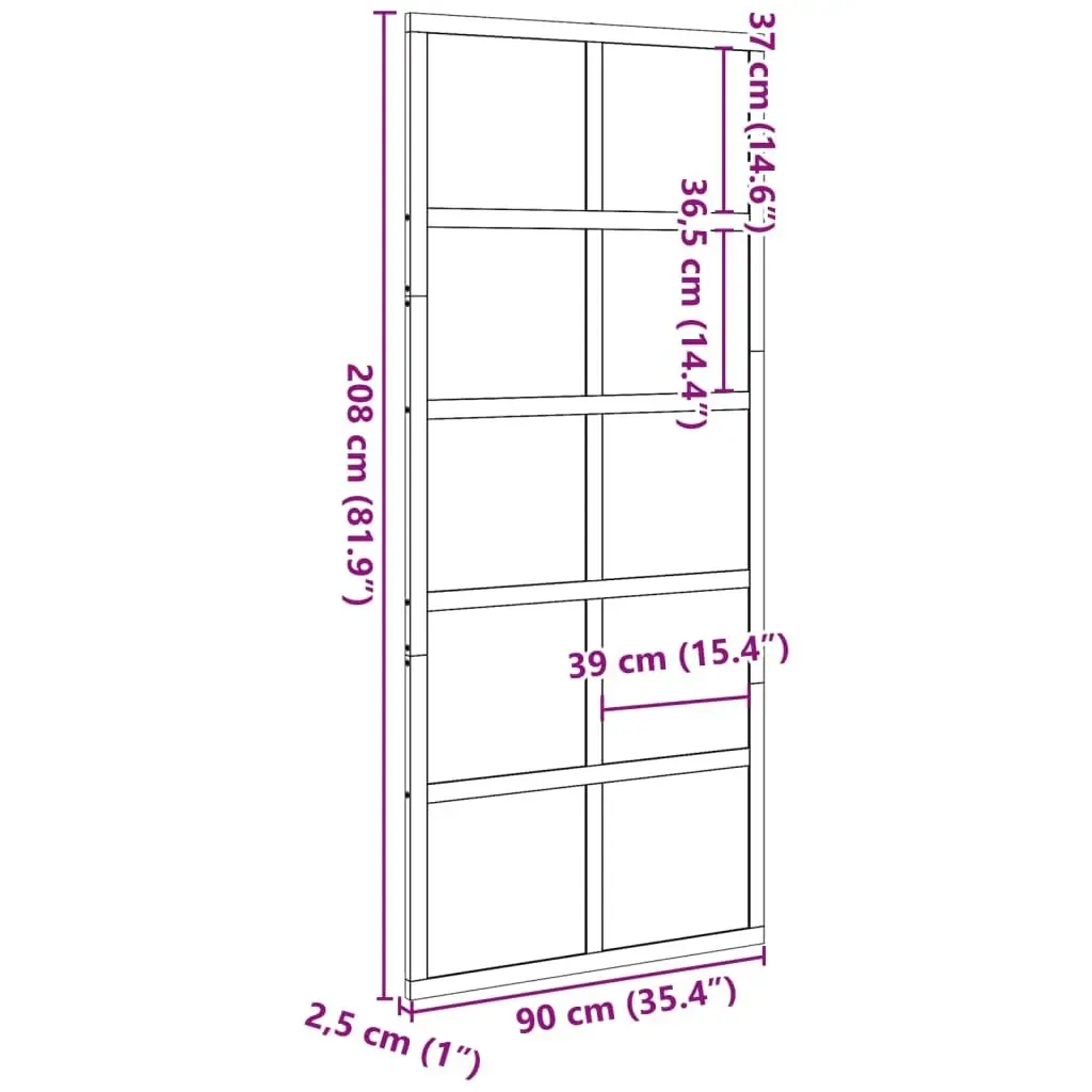 Barn Door 90x208 cm Solid Wood Pine 850641