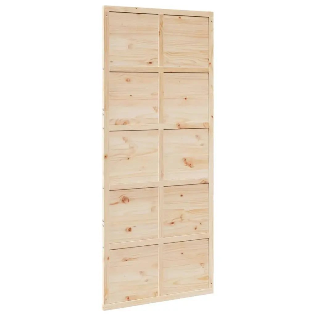 Barn Door 90x208 cm Solid Wood Pine 850641