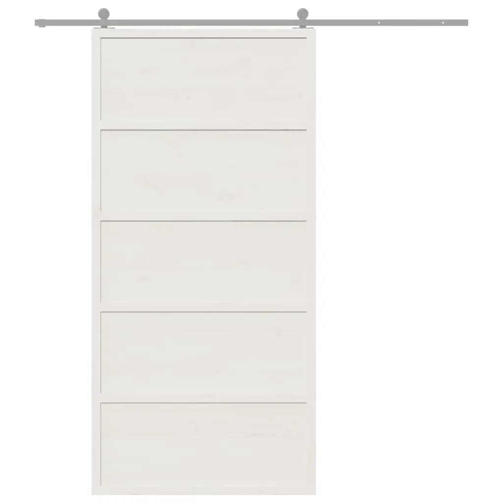 Barn Door White 100x208 cm Solid Wood Pine 850630