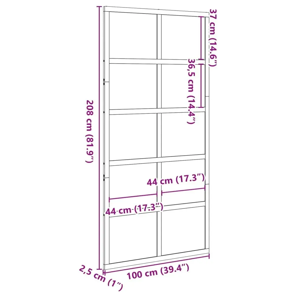 Barn Door White 100x208 cm Solid Wood Pine 850639