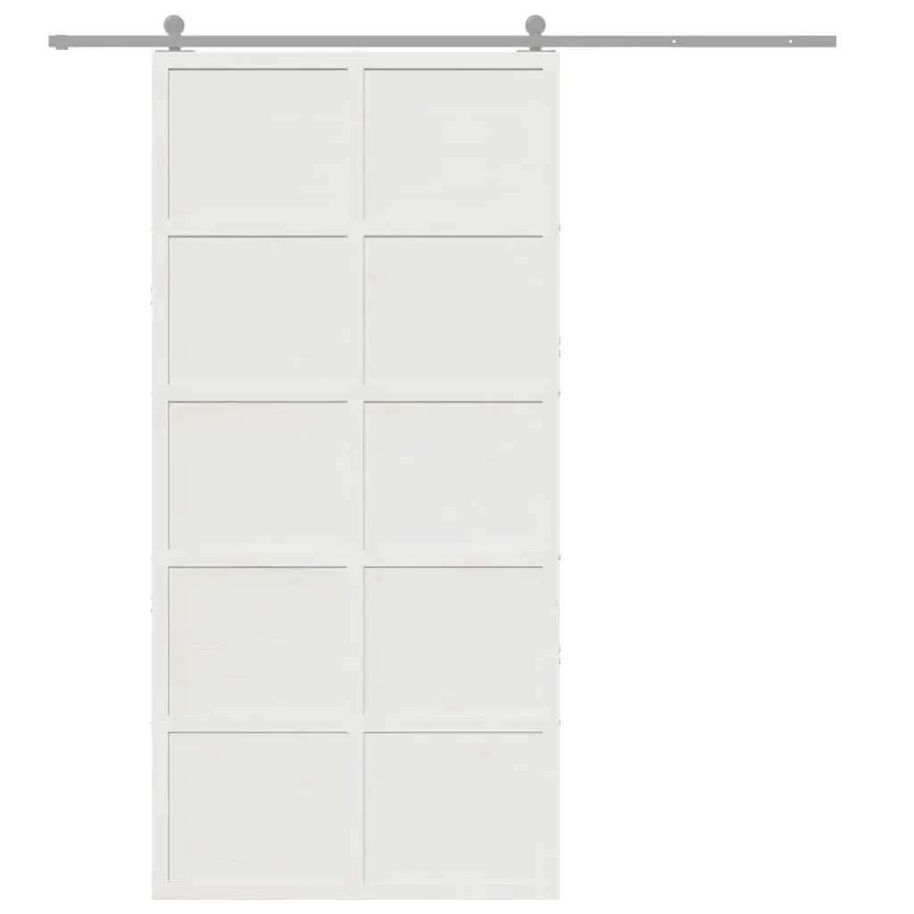 Barn Door White 100x208 cm Solid Wood Pine 850639