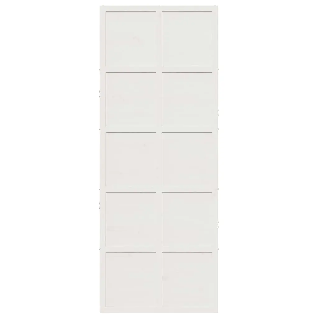 Barn Door White 80x208 cm Solid Wood Pine 850645