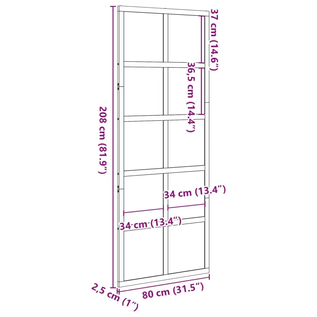 Barn Door White 80x208 cm Solid Wood Pine 850645