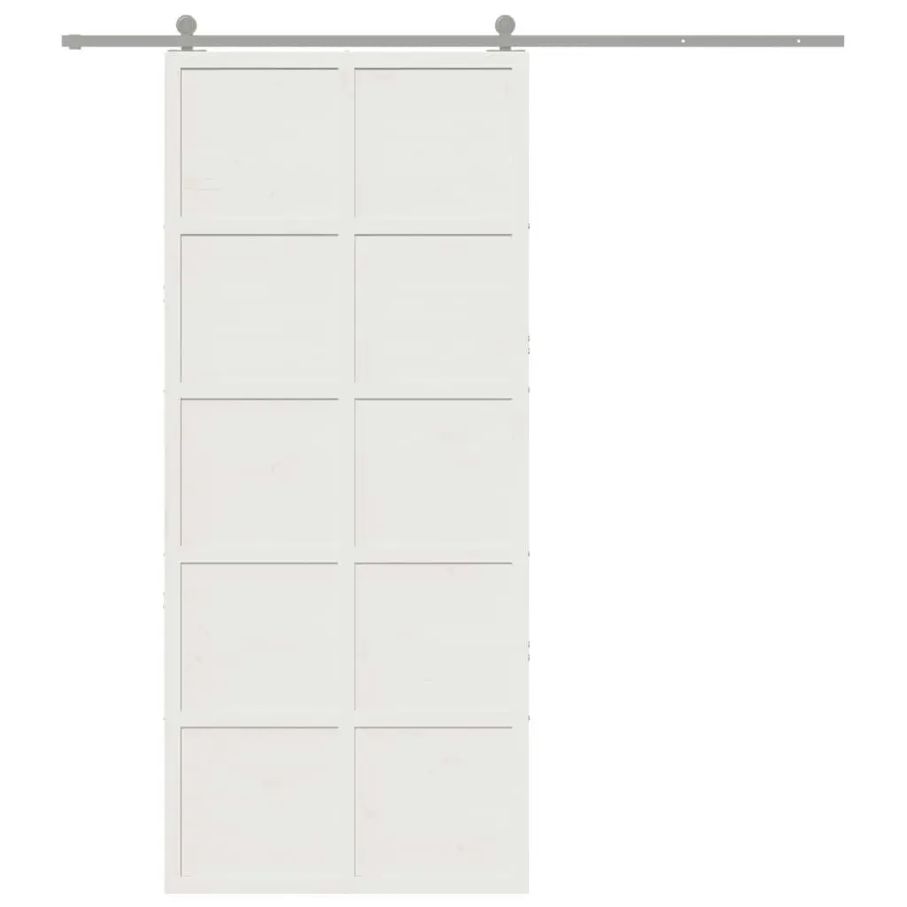 Barn Door White 90x208 cm Solid Wood Pine 850642