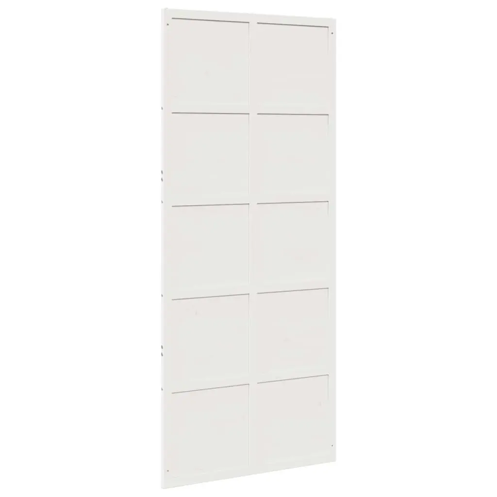 Barn Door White 90x208 cm Solid Wood Pine 850642