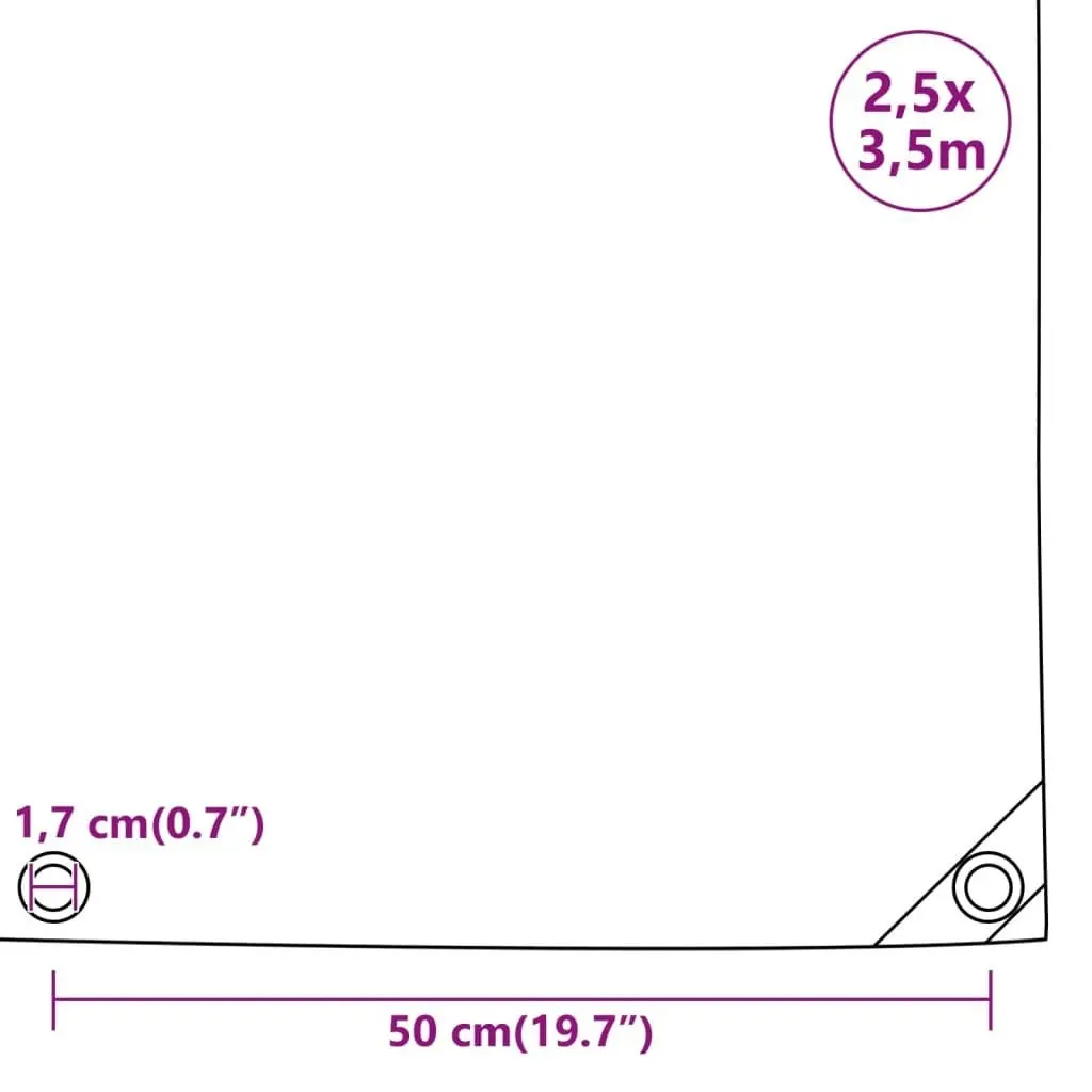 Tarpaulin Anthracite 2.5x3.5 m 650 g/m?? 156095