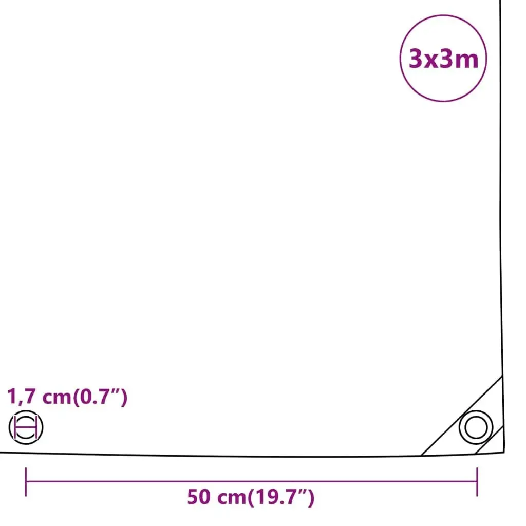 Tarpaulin Anthracite 3x3 m 650 g/m?? 156083