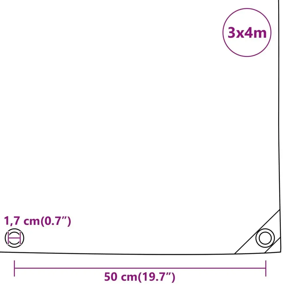 Tarpaulin Anthracite 3x4 m 650 g/m?? 156084