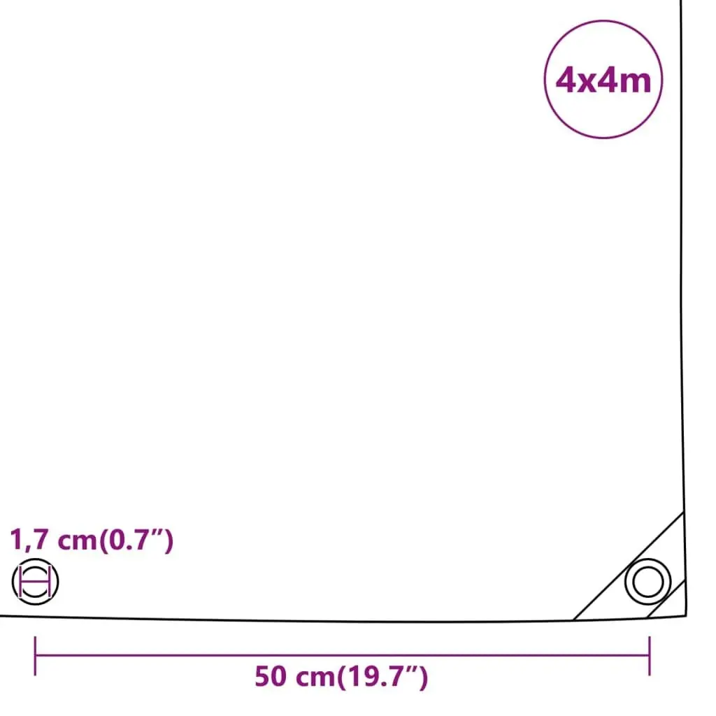 Tarpaulin Anthracite 4x4 m 650 g/m?? 156087