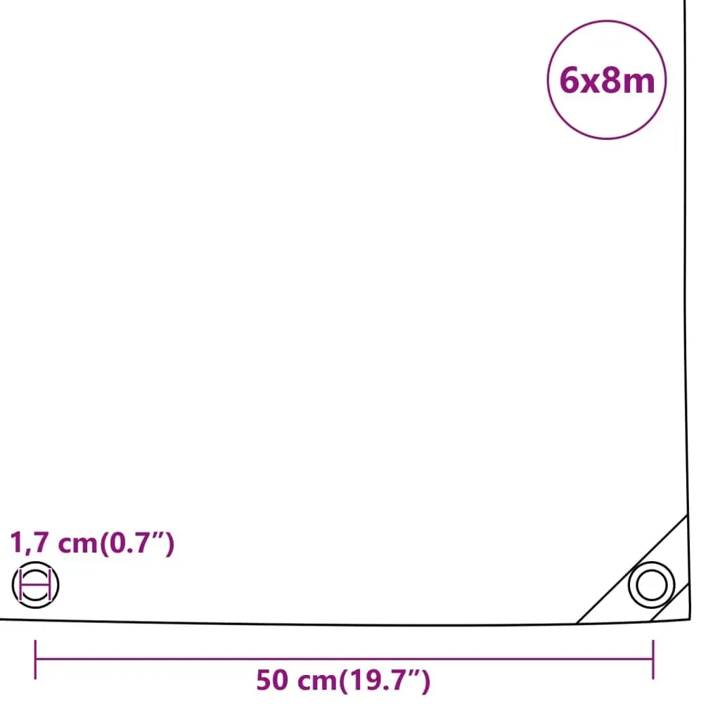 Tarpaulin Anthracite 6x8 m 650 g/m?? 156098