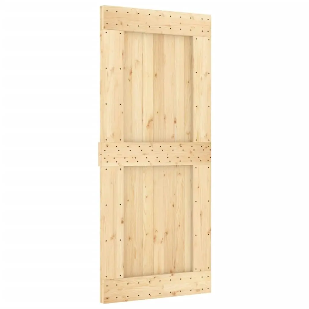 Sliding Door with Hardware Set 90x210 cm Solid Wood Pine 3203015