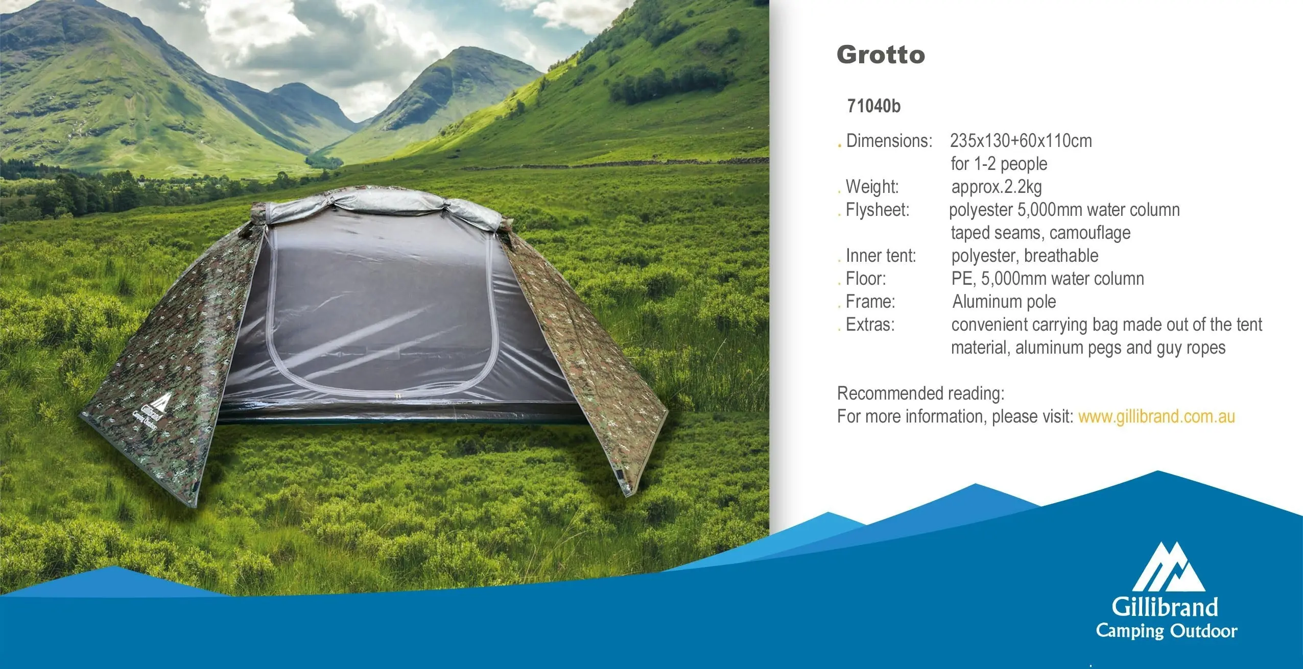 Chotto Outdoor - Grotto (1 person) Camping Tent