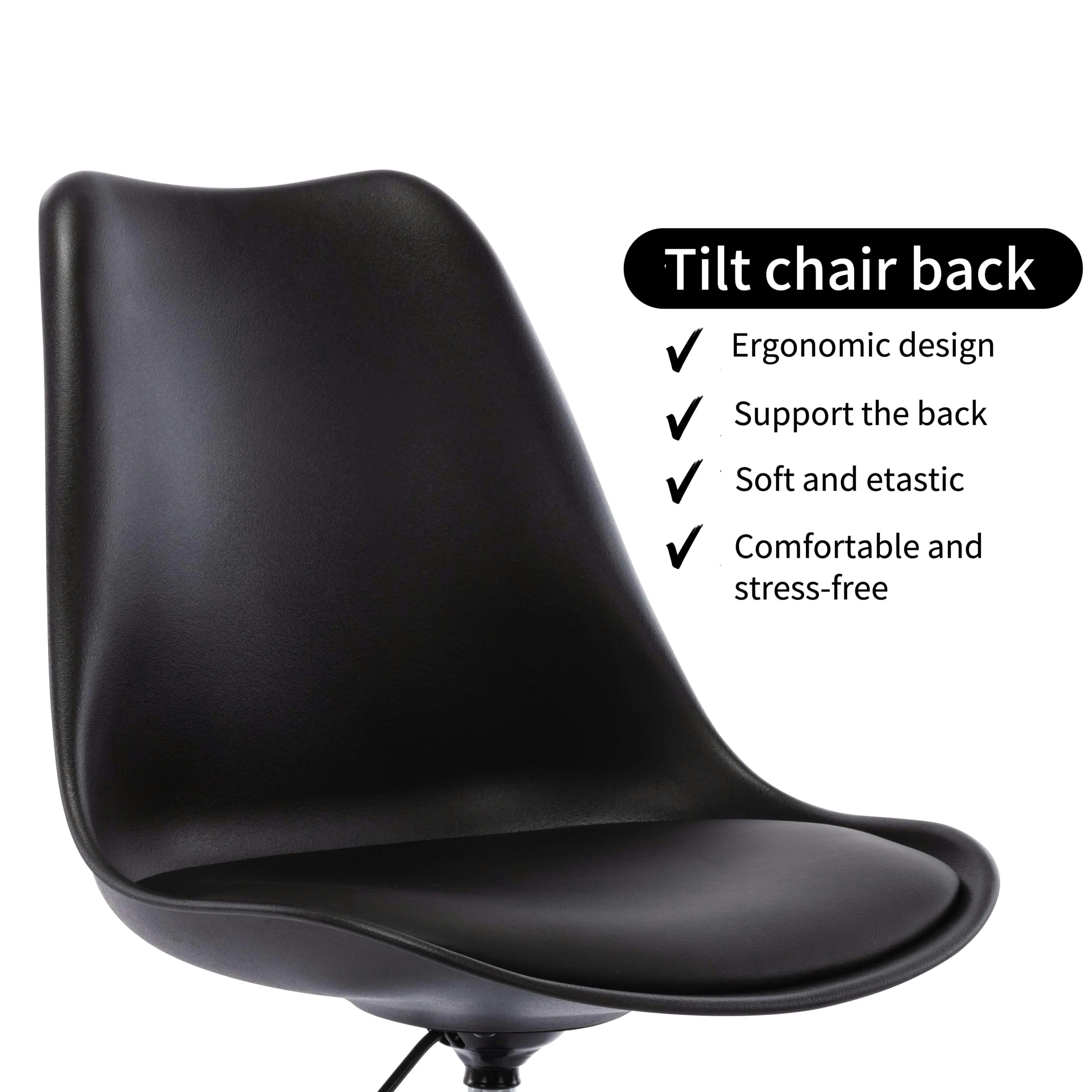 Chotto - Ando Office Desk Chair with Vegan Leather Seat - Black