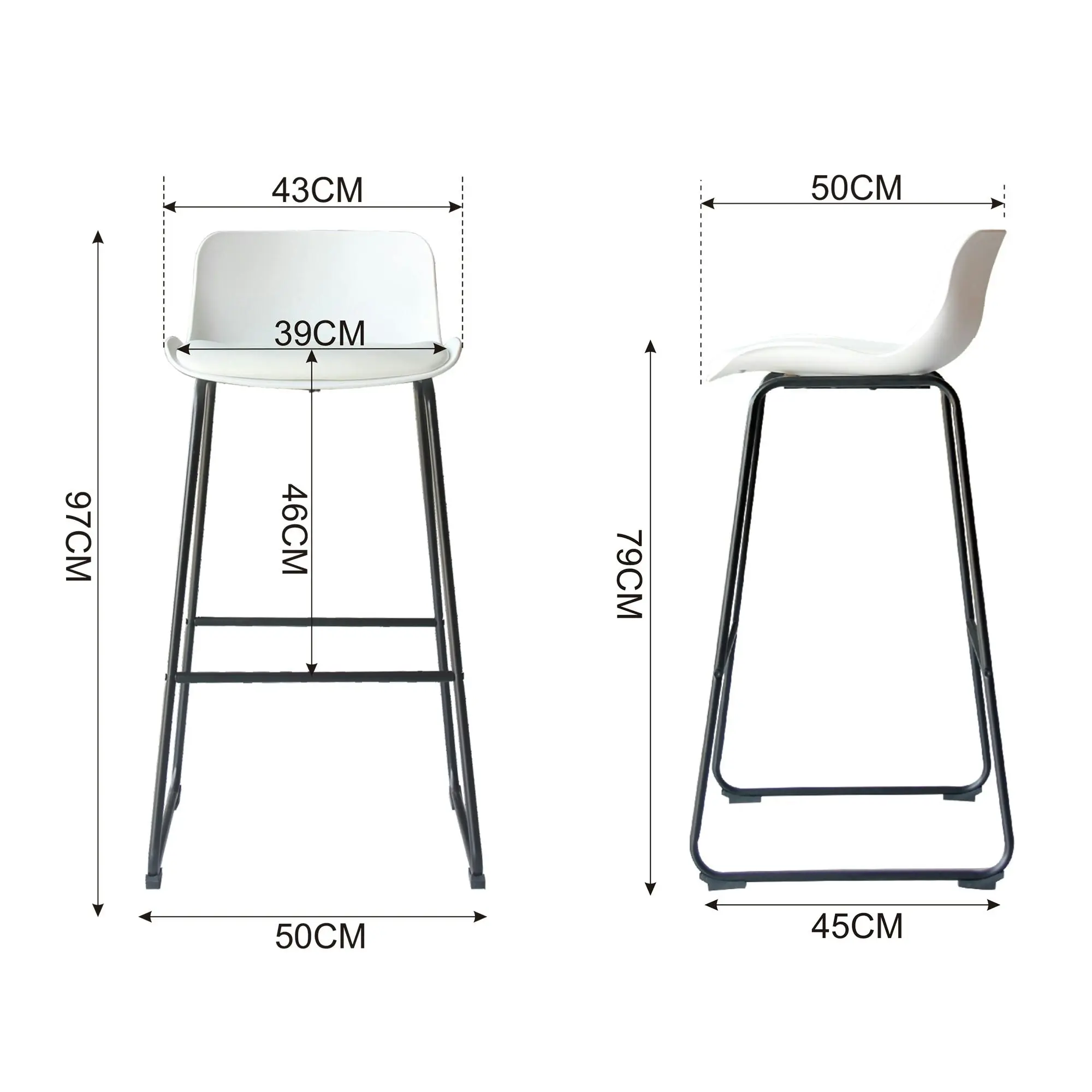 Chotto - Kaba Barstool - White x 2