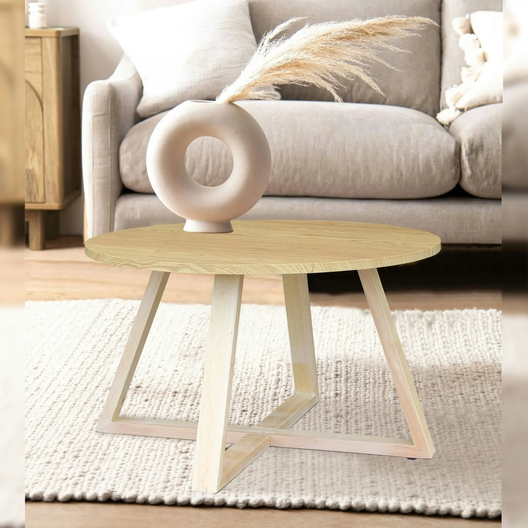 Chotto - Juji Round Top Coffee Table - Wood - 70cm