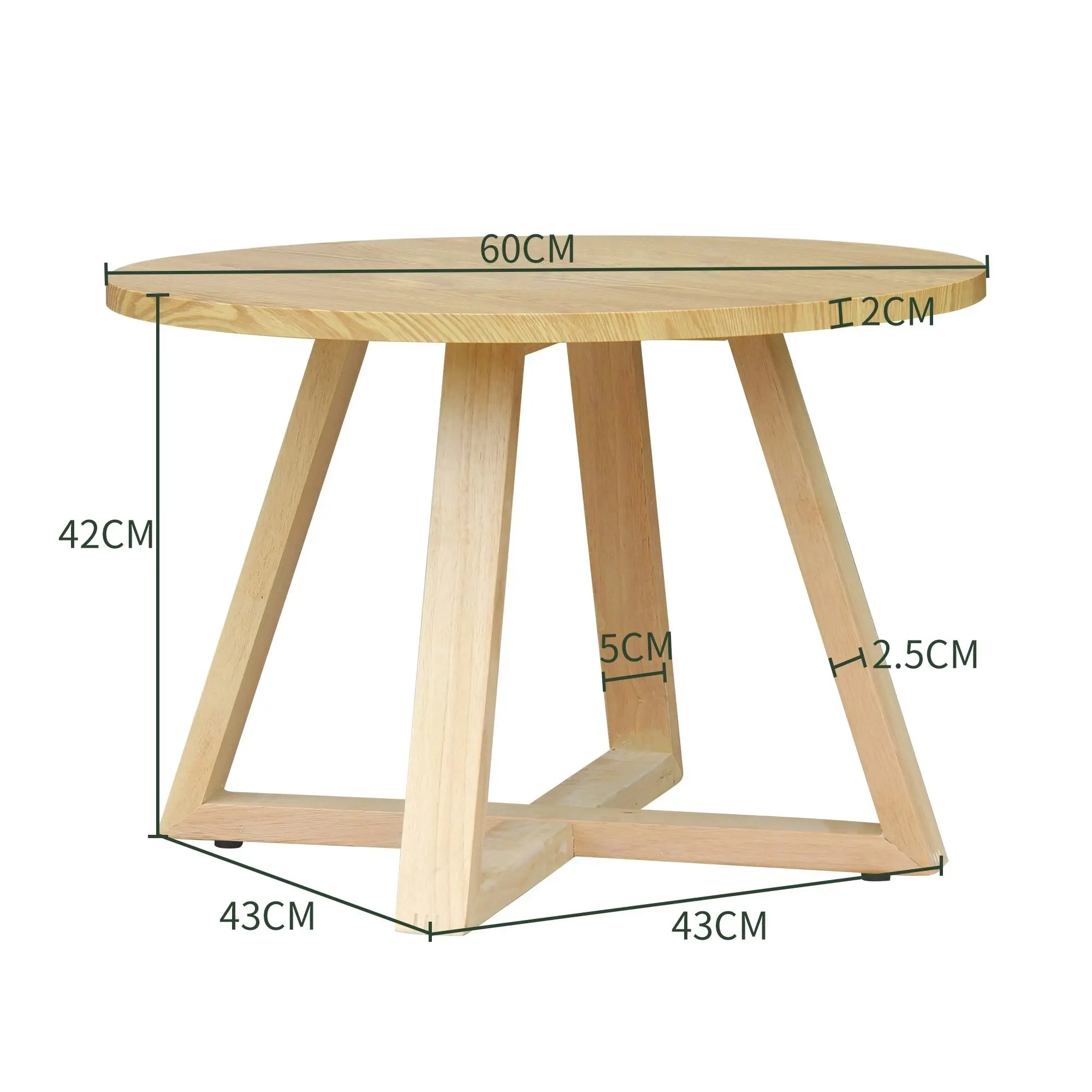 Chotto - Juji Round Top Coffee Table - Wood - 60cm