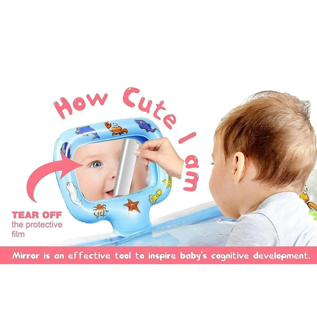 Toddly SplashMirror Tummy Time Water Mat with Mirror for Sensory Development