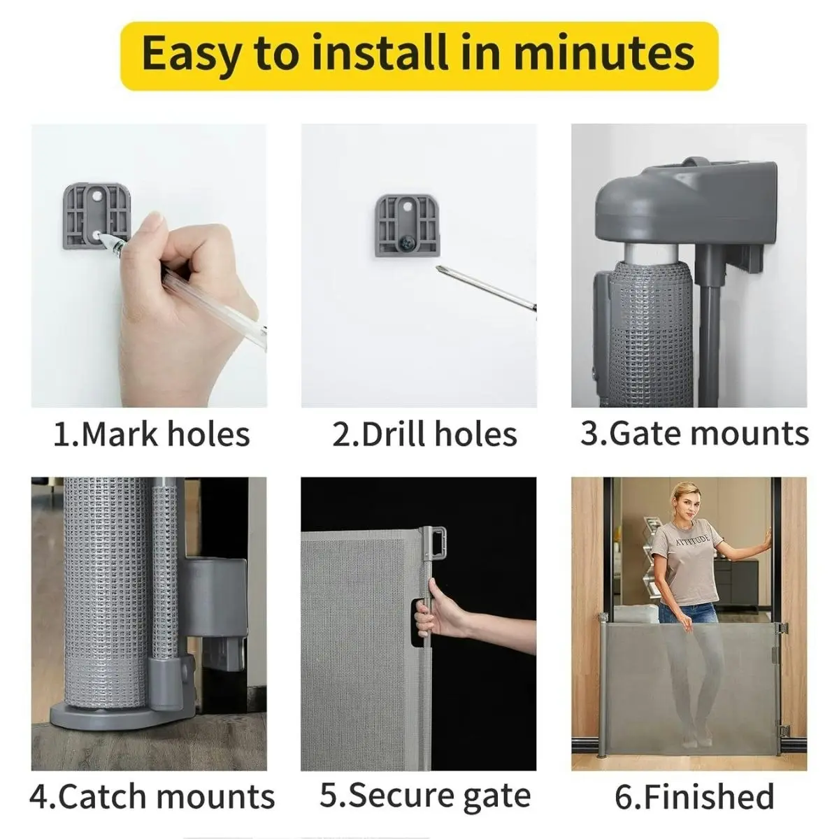 Toddly GuardMate Retractable Baby Safety Gate Extra Wide & Safe for Babies and Pets