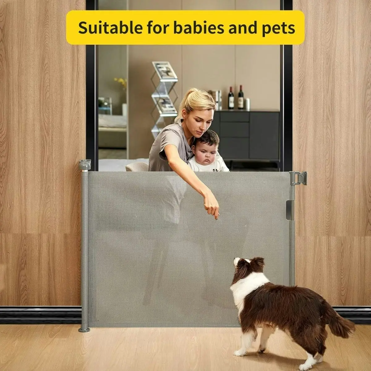 Toddly GuardMate Retractable Baby Safety Gate Extra Wide & Safe for Babies and Pets