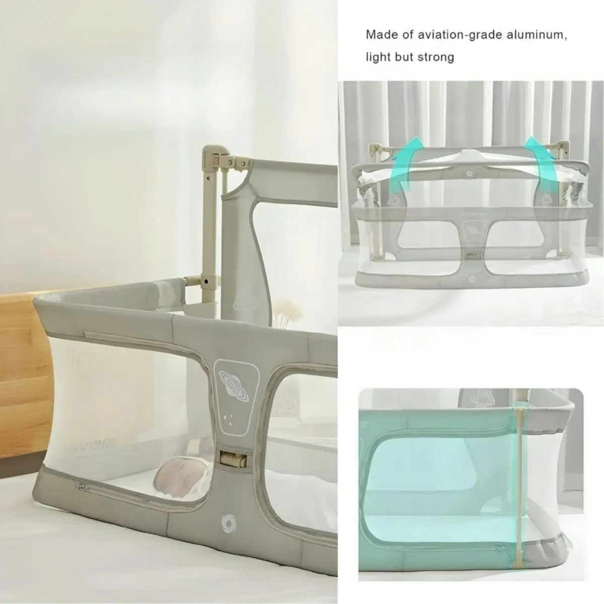 Toddly NightNest Bedside Sleep Alternative & Extendable Baby Bed Rails