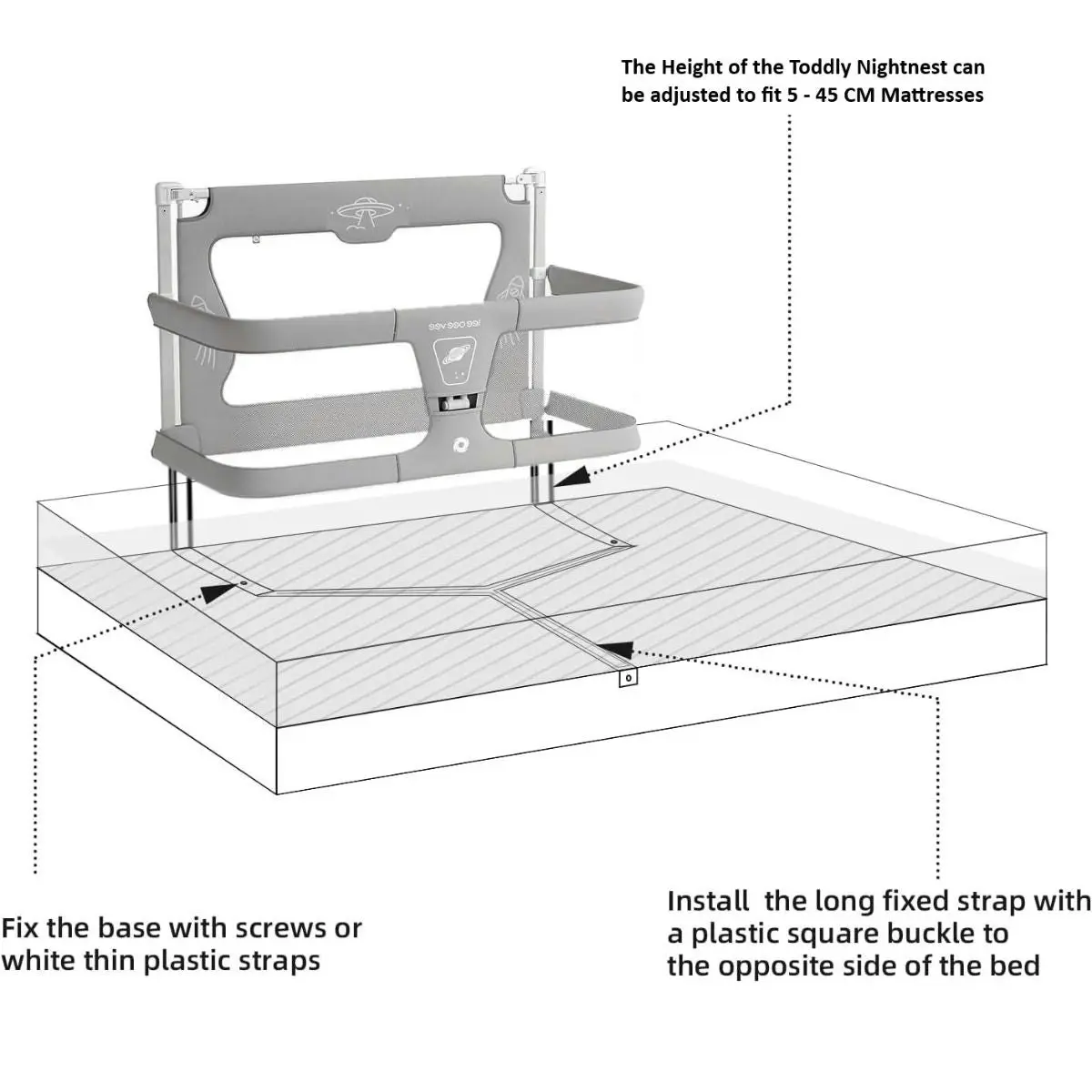 Toddly NightNest Bedside Sleep Alternative & Extendable Baby Bed Rails