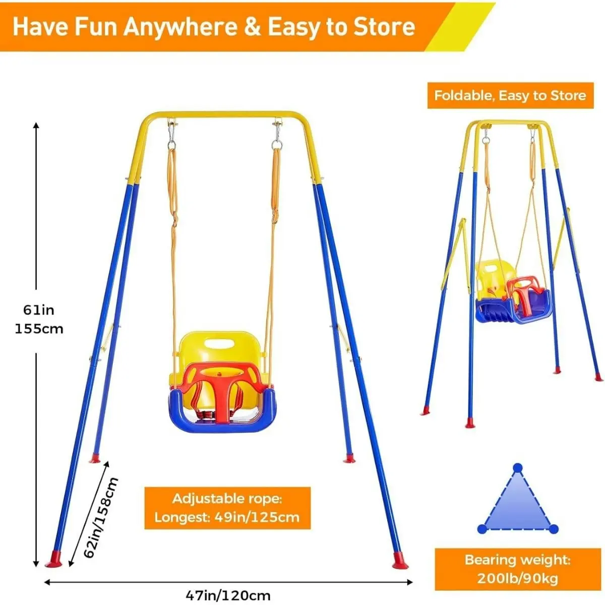 Toddly JoySwing Durable 2-in-1 Swing & Jolly Jumper Set for Toddlers