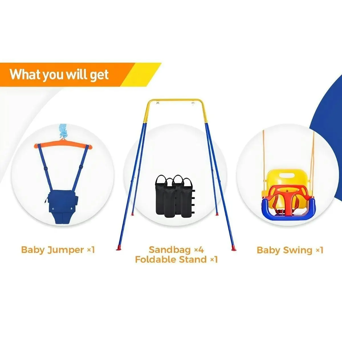 Toddly JoySwing Durable 2-in-1 Swing & Jolly Jumper Set for Toddlers