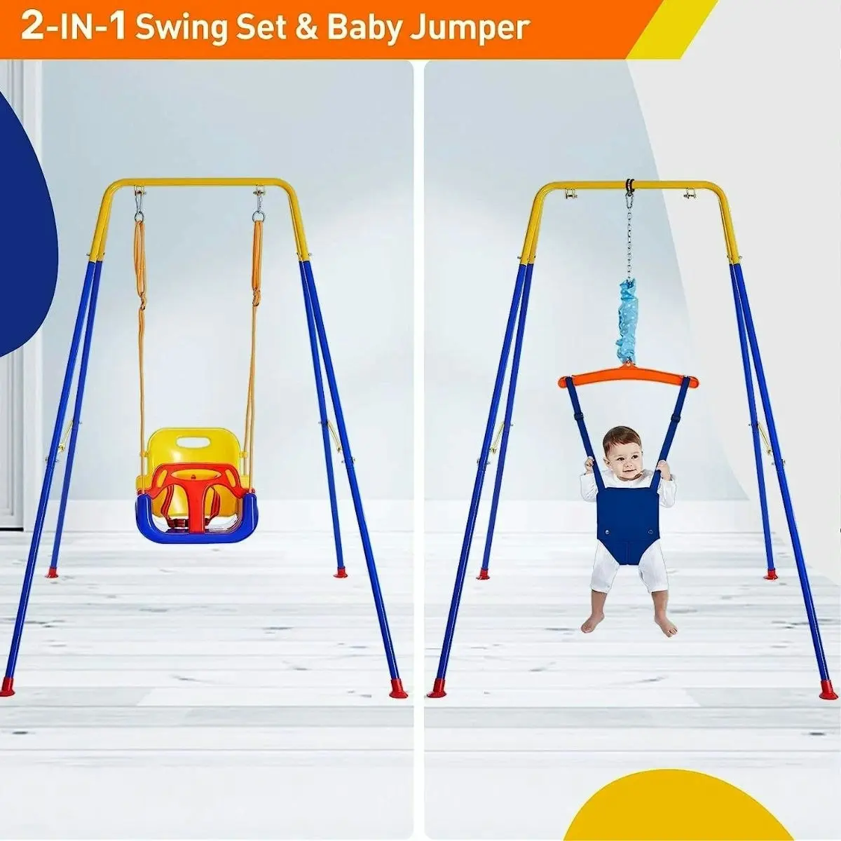 Toddly JoySwing Durable 2-in-1 Swing & Jolly Jumper Set for Toddlers