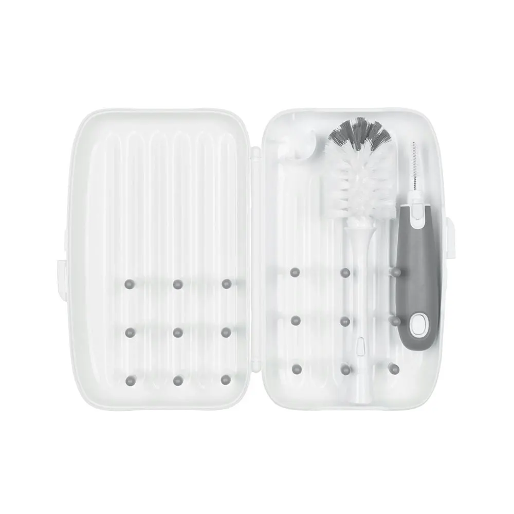 OXO Tot On-The-Go Drying Rack & Bottle Brush Gray