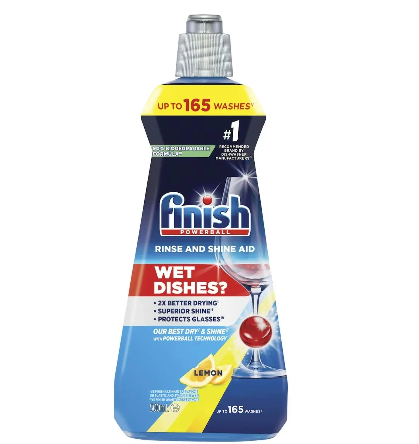 2 x Finish Rinse & Shine Aid Lemon 500mL