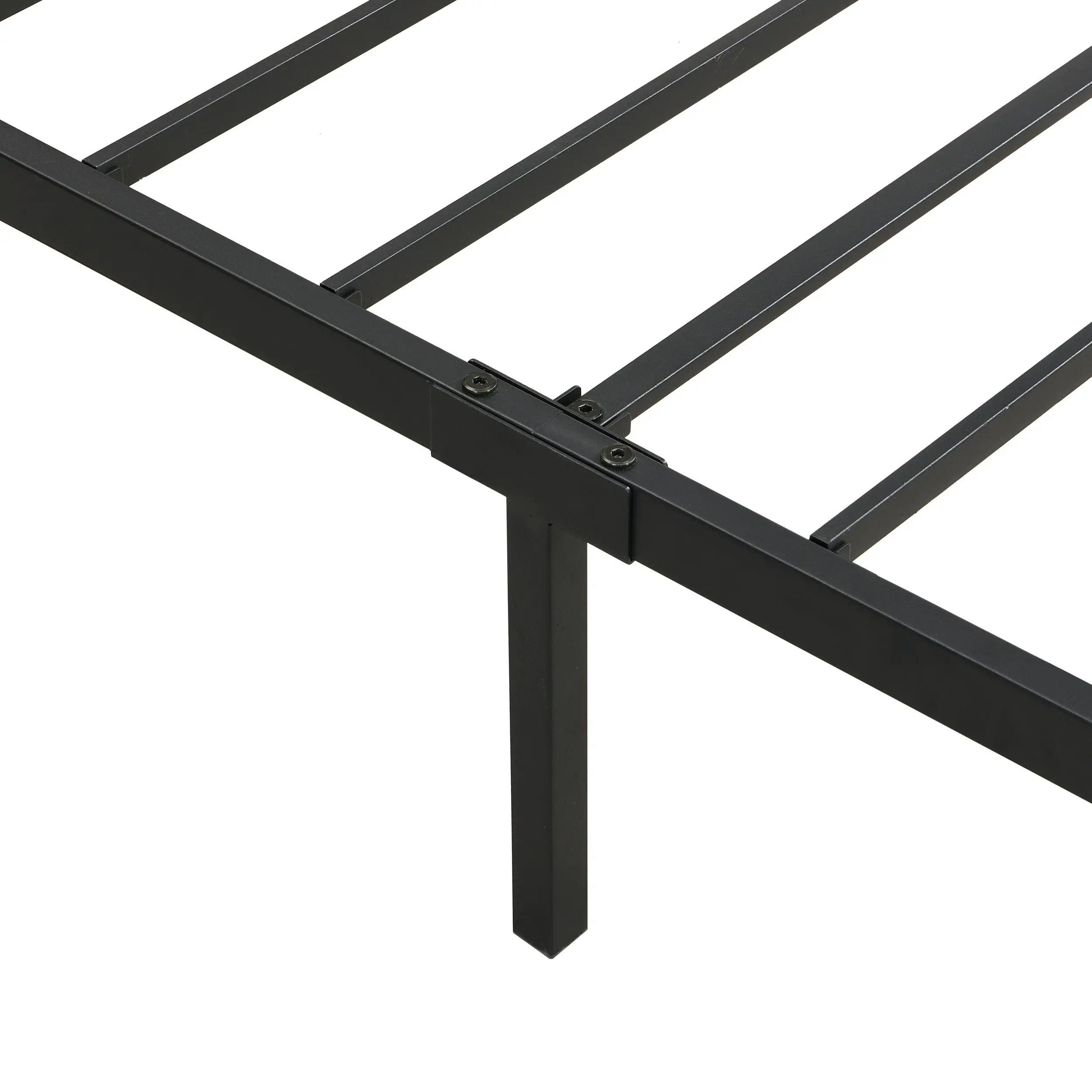 IHOMDEC Single Kid¡¯s Bed Metal Tube Frame Base Black&Rust Dark Brown