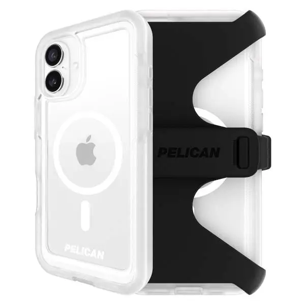 Pelican Voyager Magsafe Case W/ Holster For Iphone 16 Plus - Clear