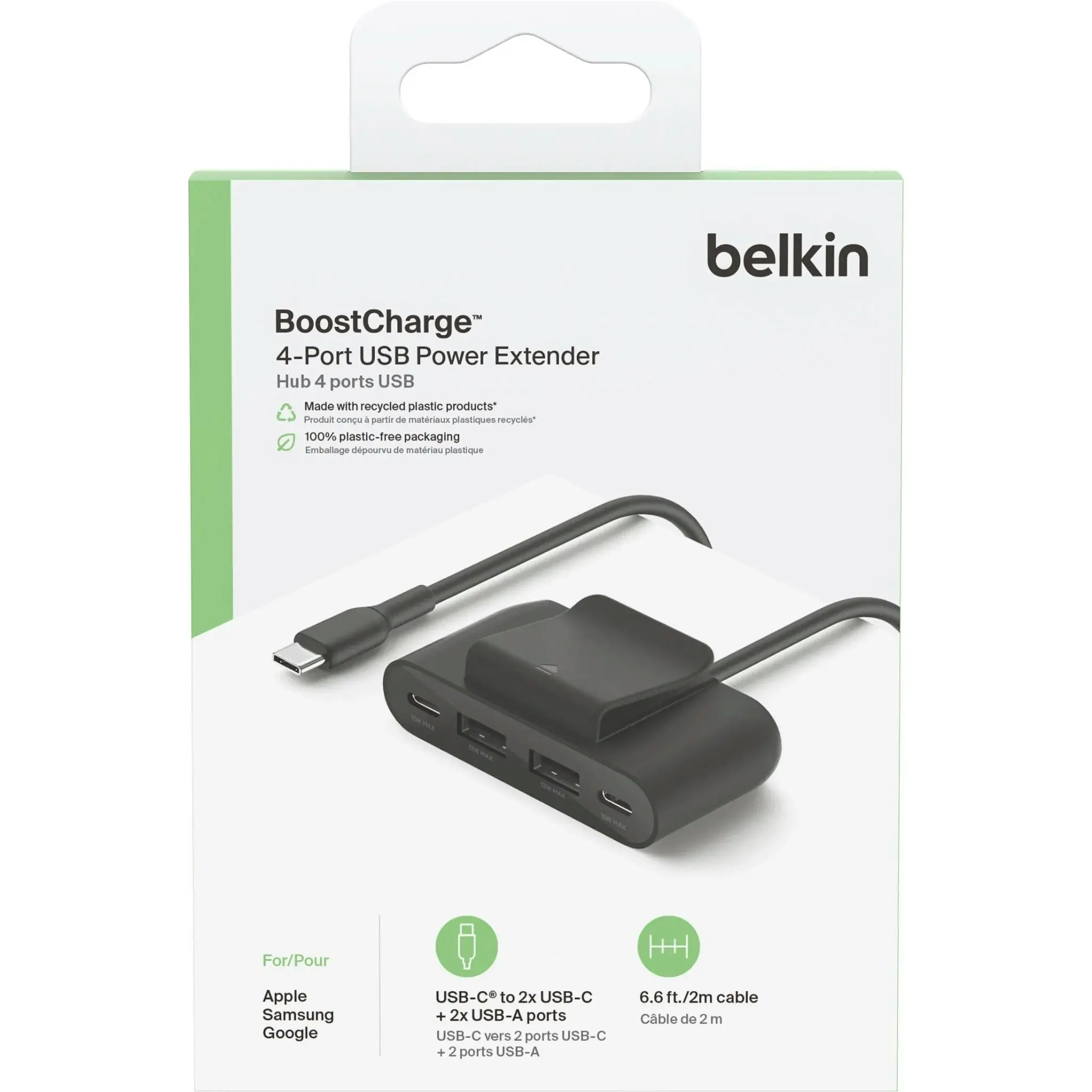 Belkin Boostup Charge 4 Port Usb Power Extender - Black