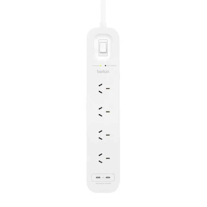 Belkin Surgepro 4-outlet Surge Protector W/ Dual Usb-c 30w - White